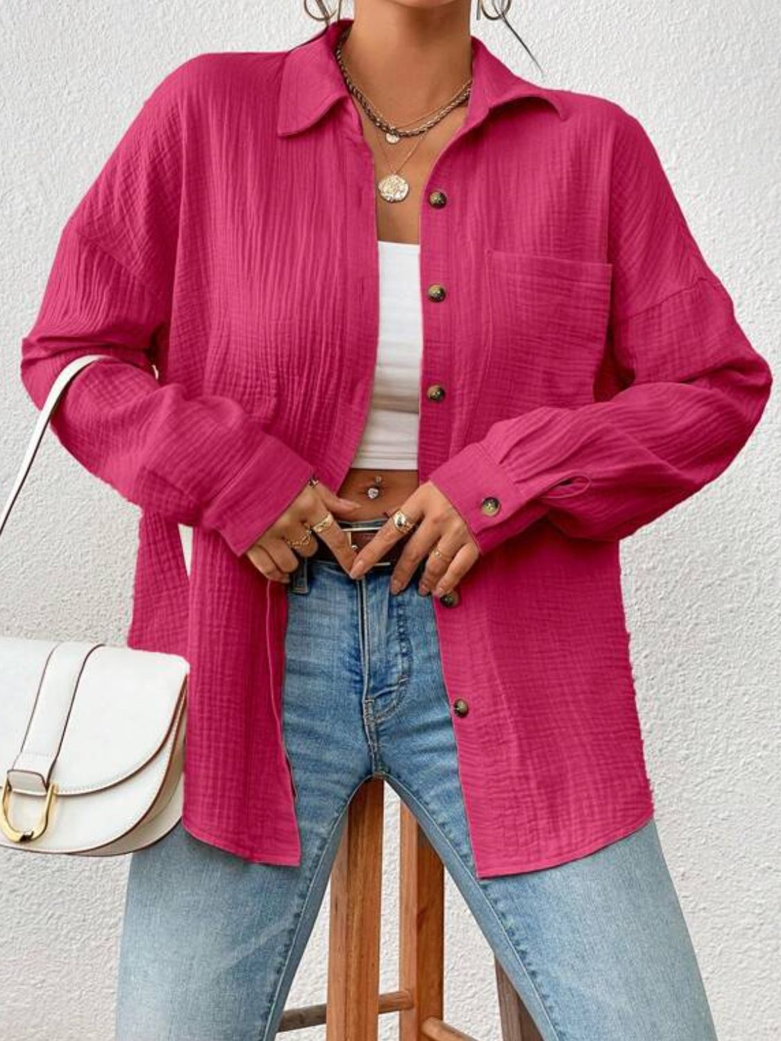 It Girl Drop Shoulder Shirt Jacket