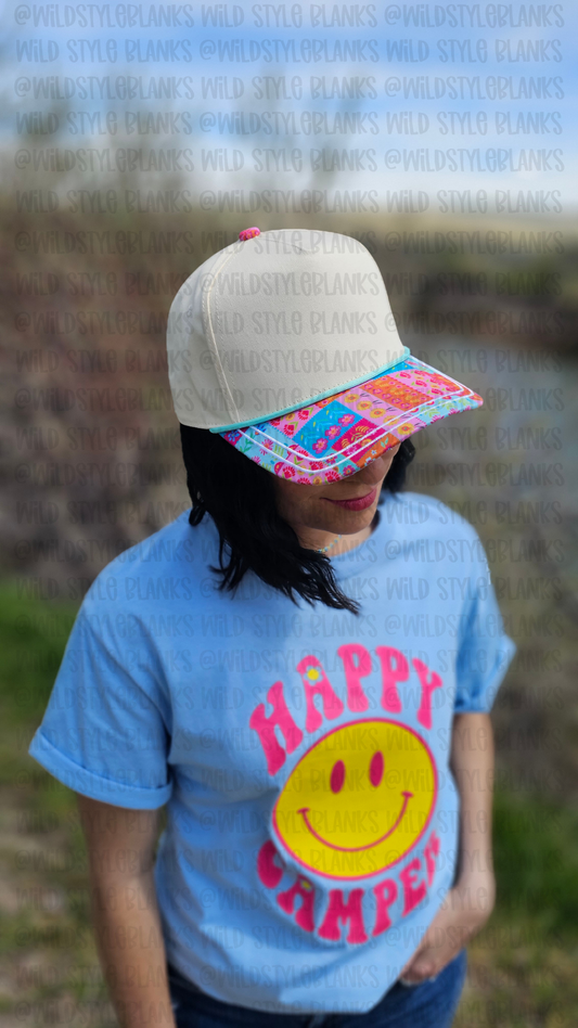 Wild Flowers Patchwork Blank Trucker Hat