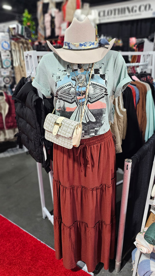 Rowan Rust Maxi Skirt