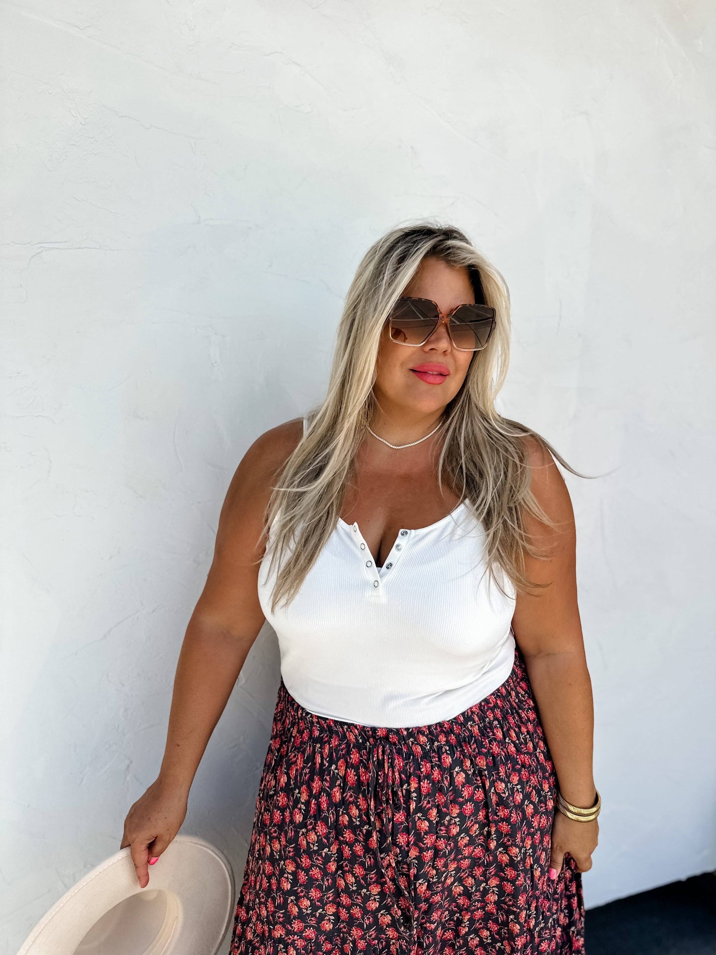 Magenta Flora Lace Maxi Skirt