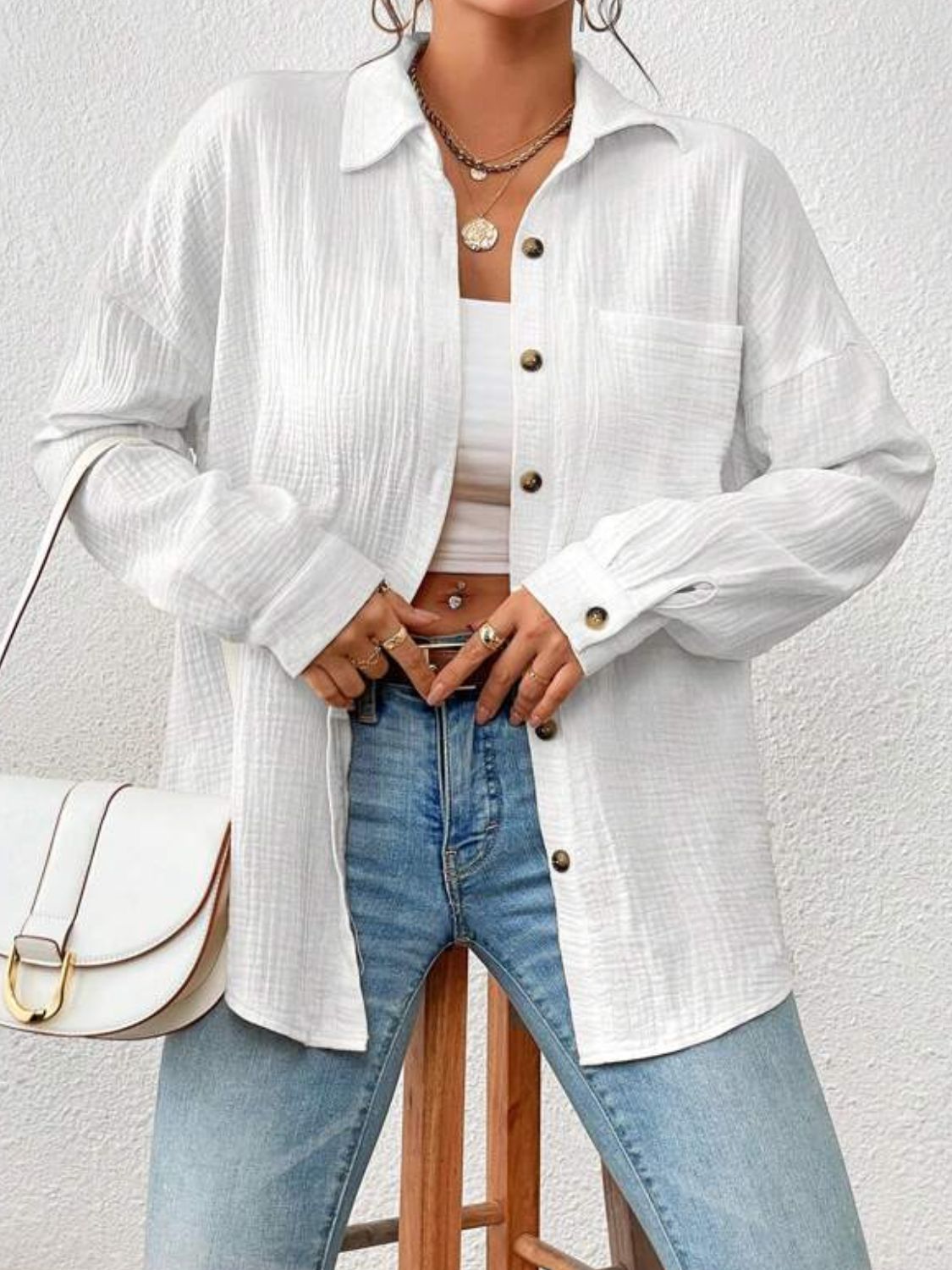 It Girl Drop Shoulder Shirt Jacket