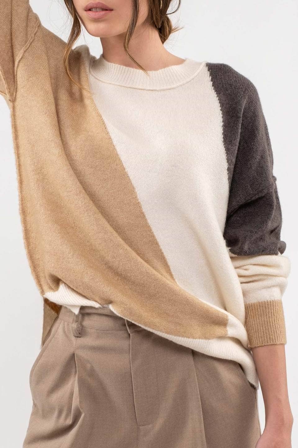 COLORBLOCK KNIT SWEATER