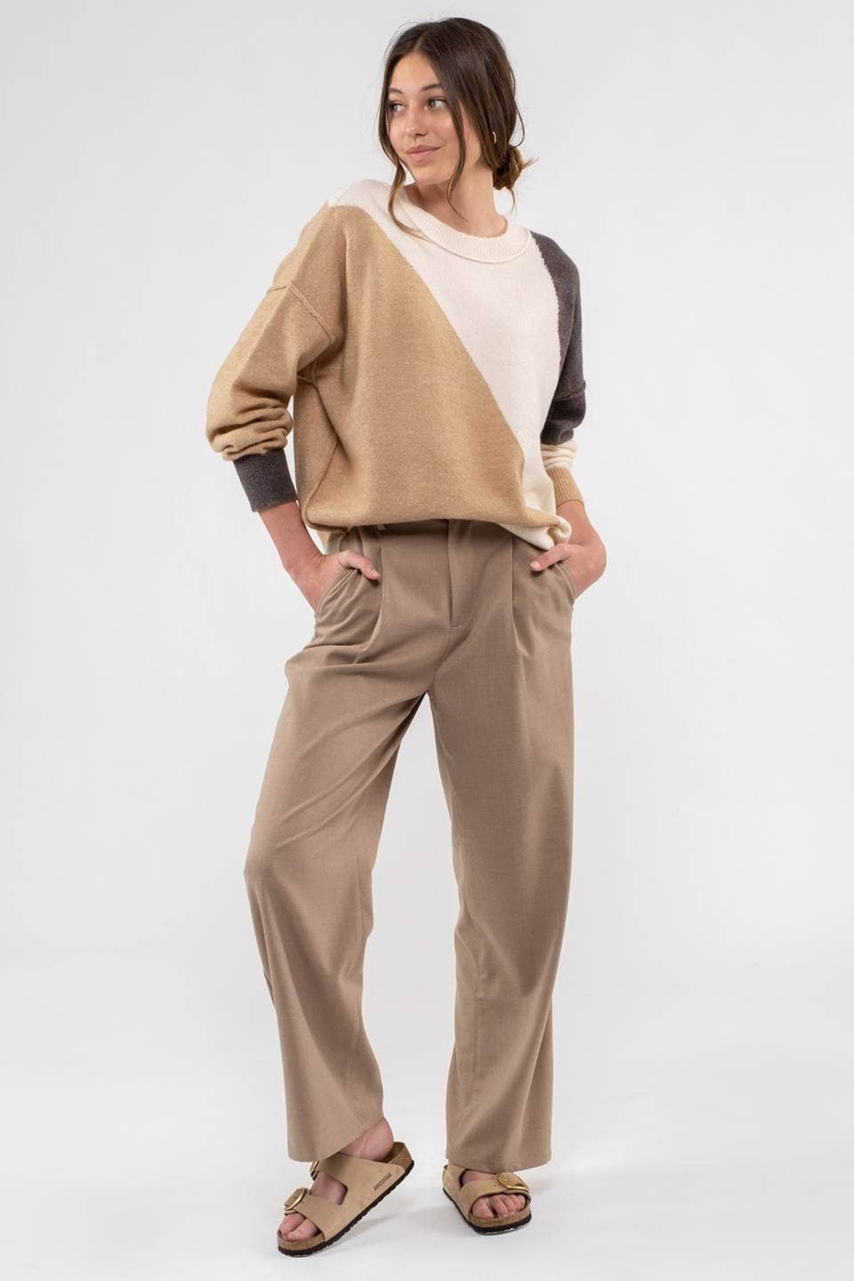 COLORBLOCK KNIT SWEATER