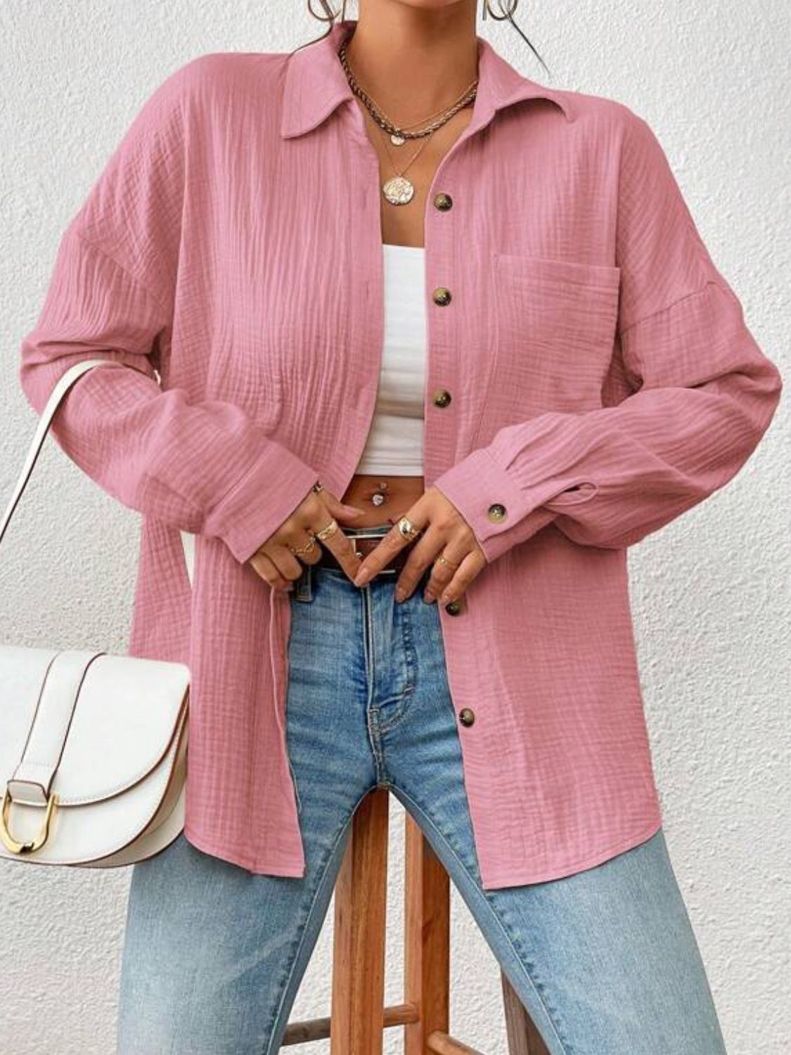 It Girl Drop Shoulder Shirt Jacket