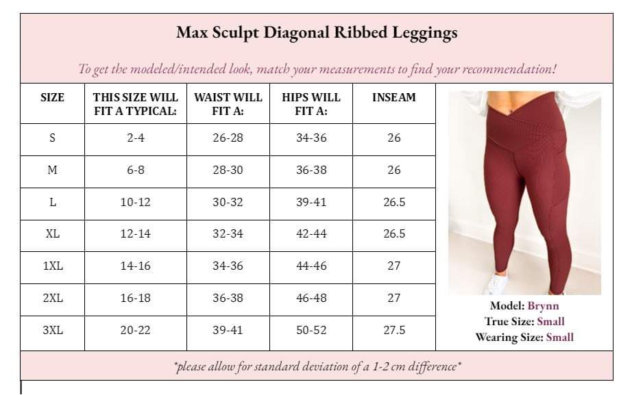 *PRE-ORDER* Molly Max Sculpt Diagonal Ribbed Leggings