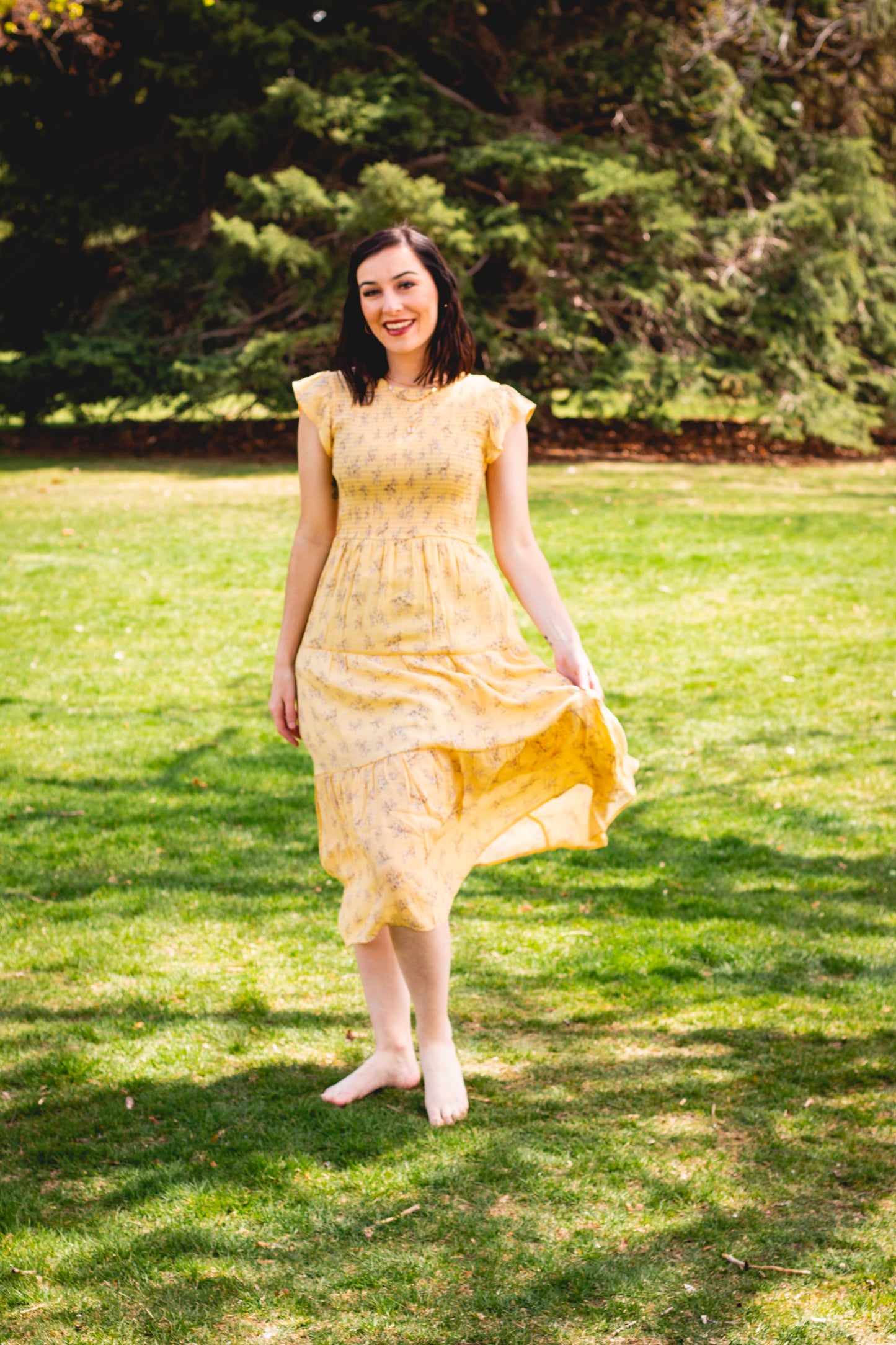 Full Bloom Smocked Midi Dress