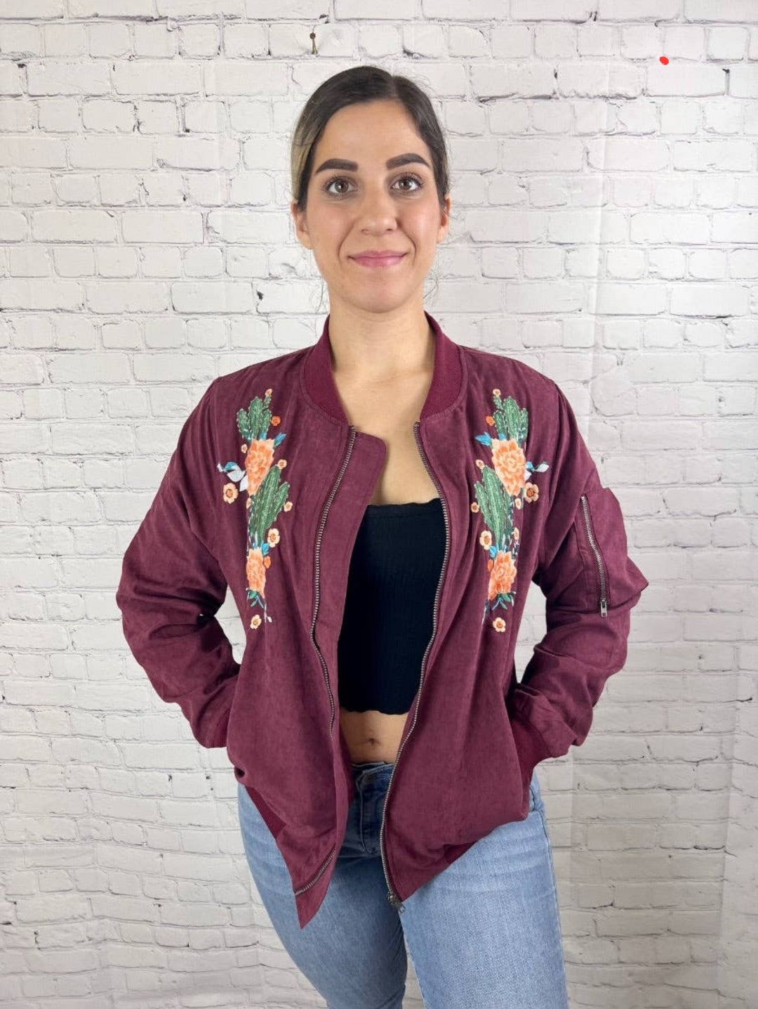 Cactus Blossom Bomber Jacket