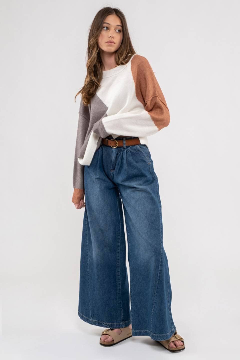COLORBLOCK KNIT SWEATER