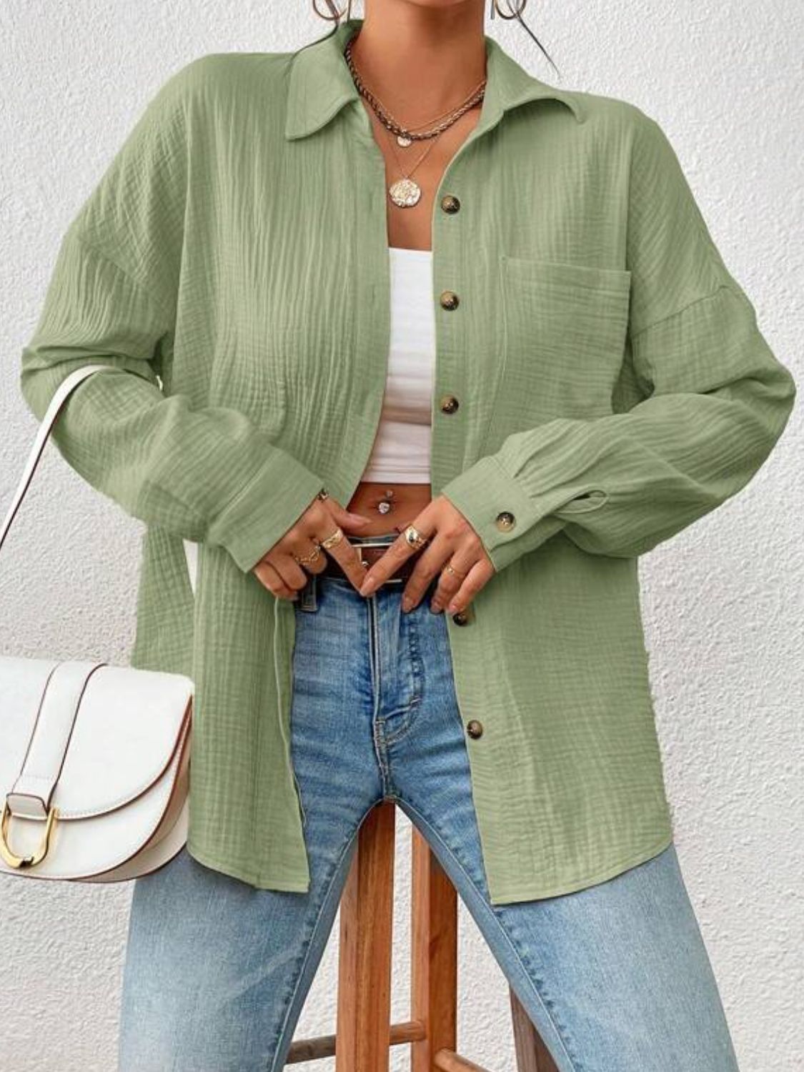It Girl Drop Shoulder Shirt Jacket