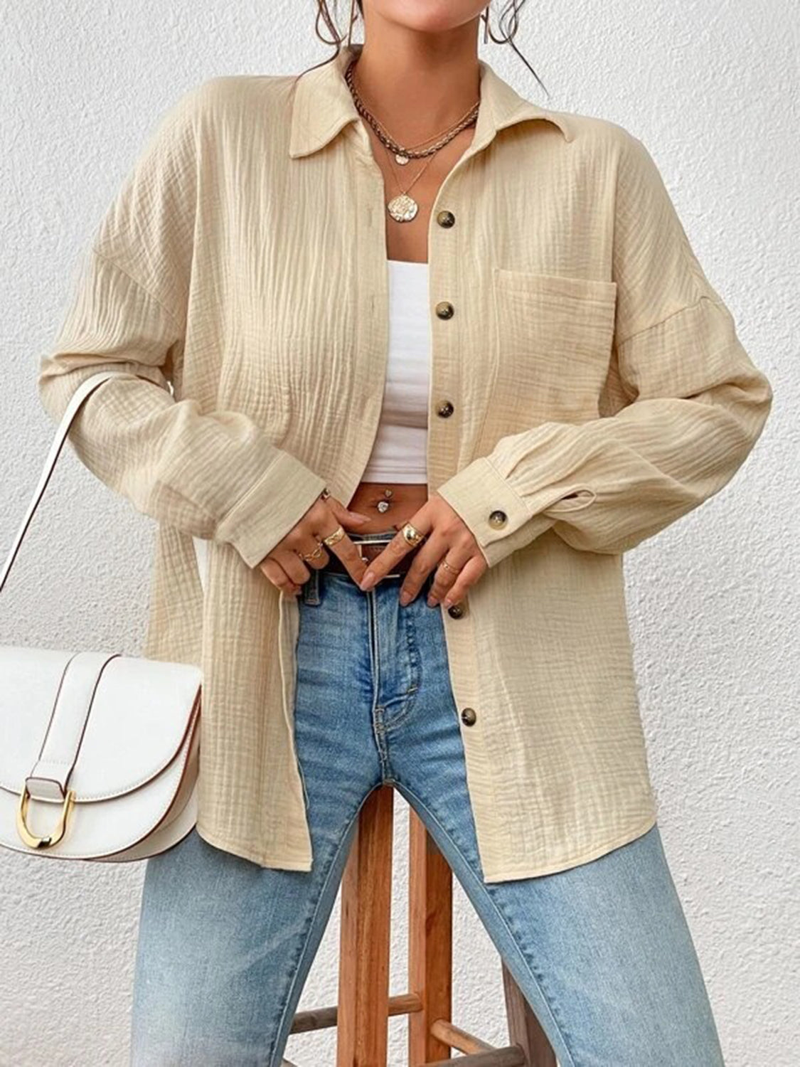 It Girl Drop Shoulder Shirt Jacket