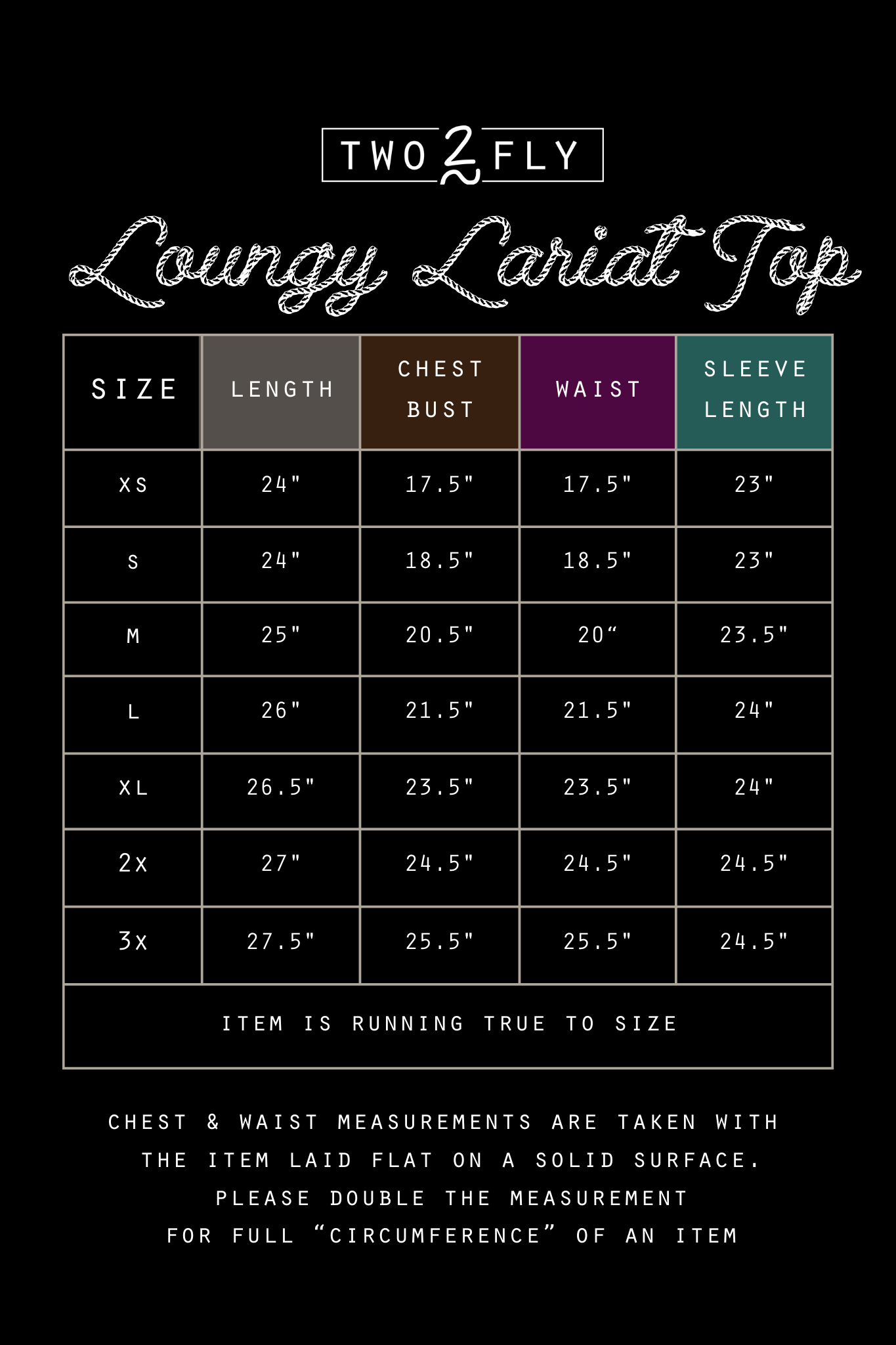 LOUNGY LARIAT TOP *BOOT SCOOT: 3XL
