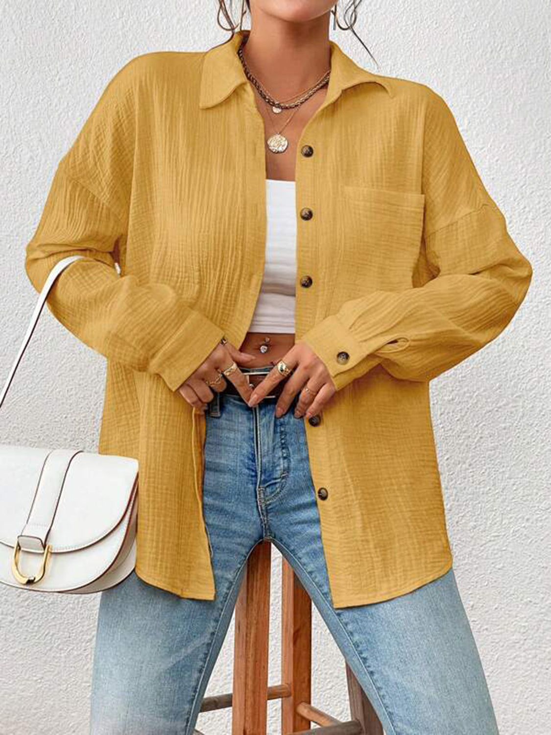 It Girl Drop Shoulder Shirt Jacket