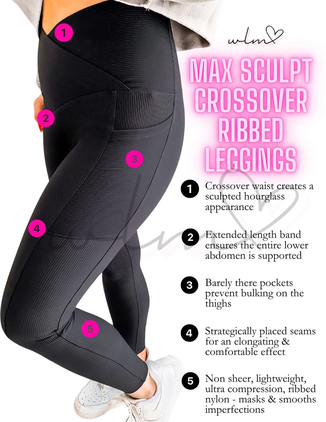 *PRE-ORDER* Molly Max Sculpt Diagonal Ribbed Leggings