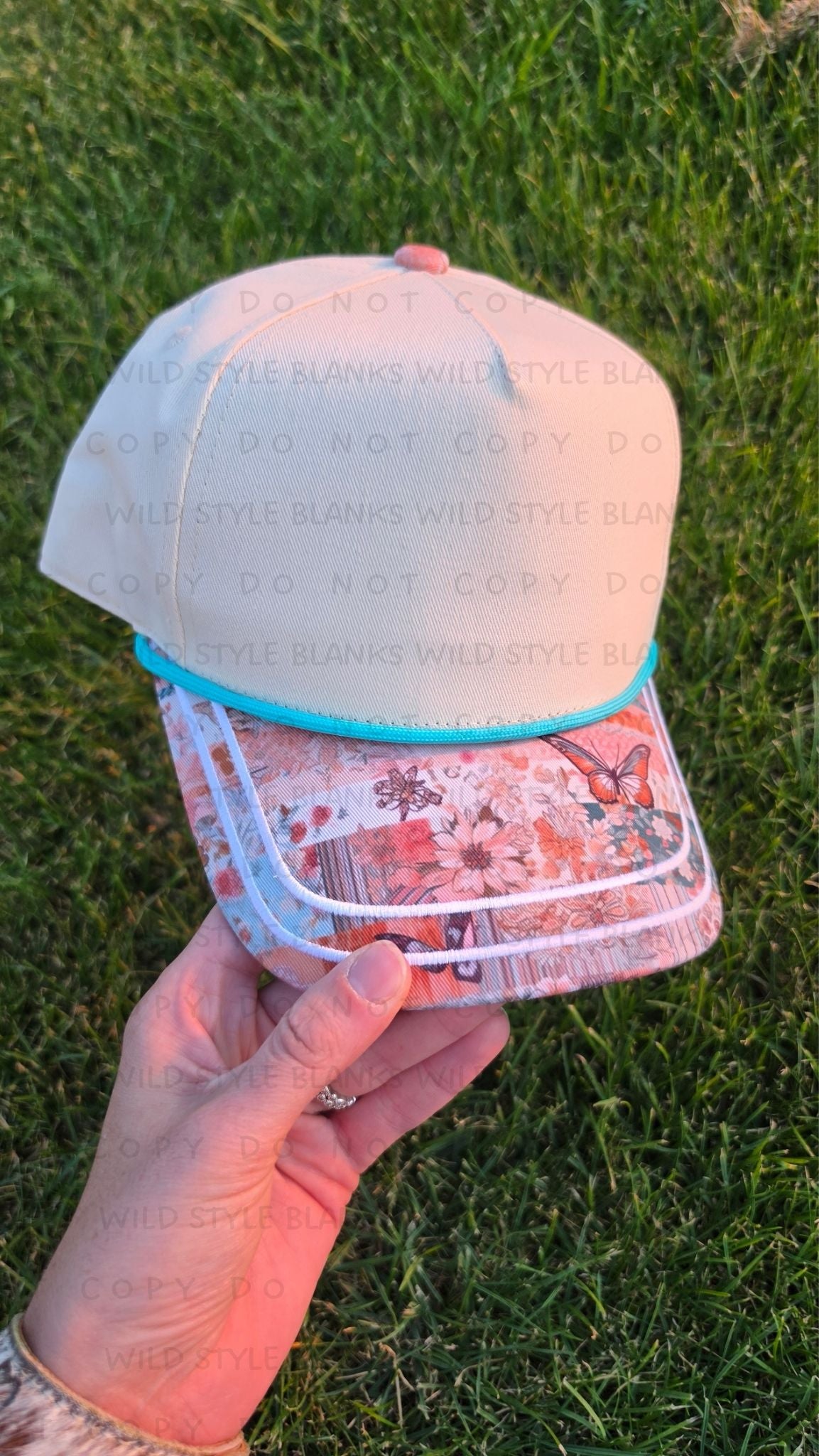 Boho Butterfly Blank Trucker Hat