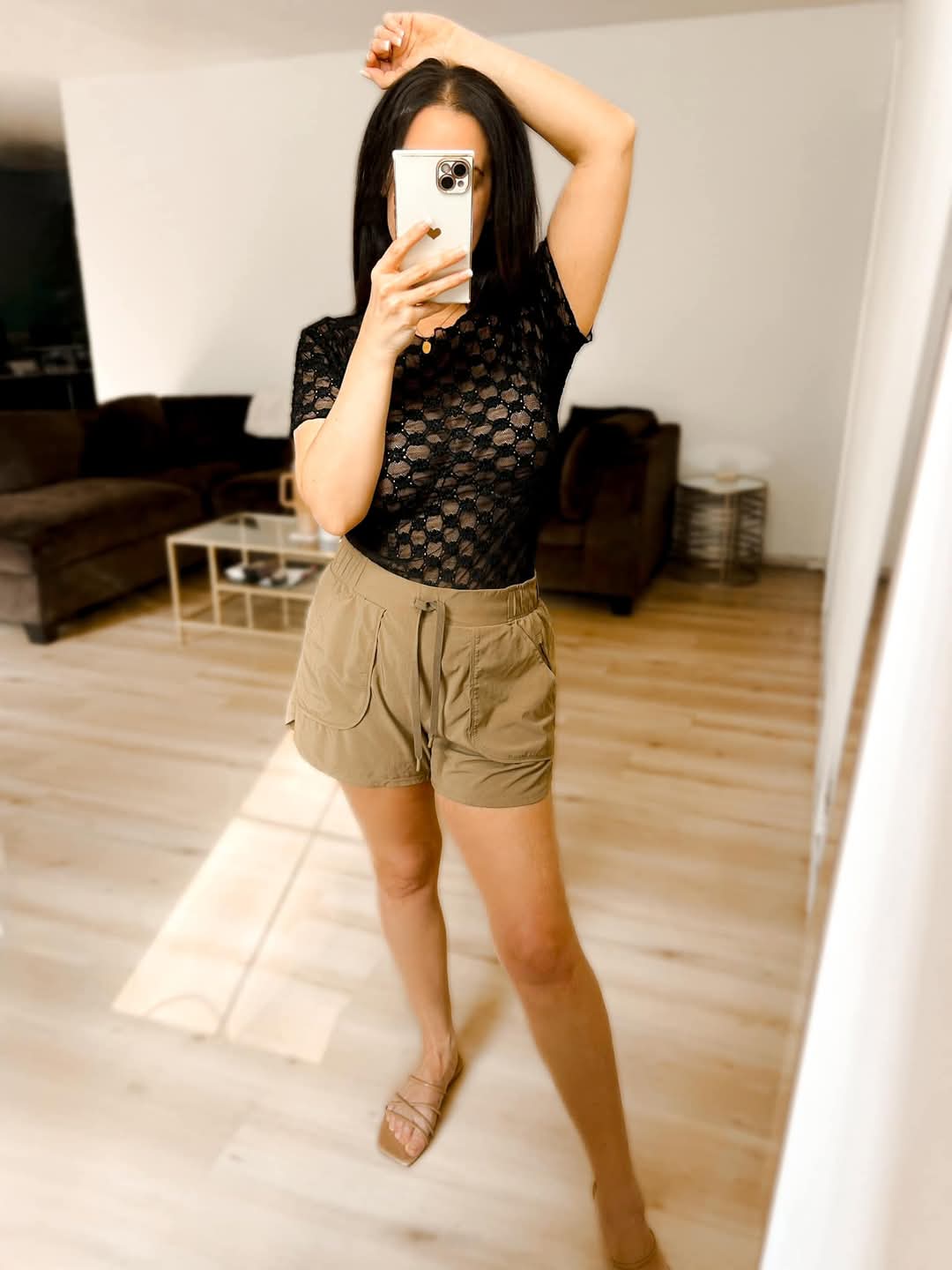 Sheer Daisy & Lace Short Sleeve Top