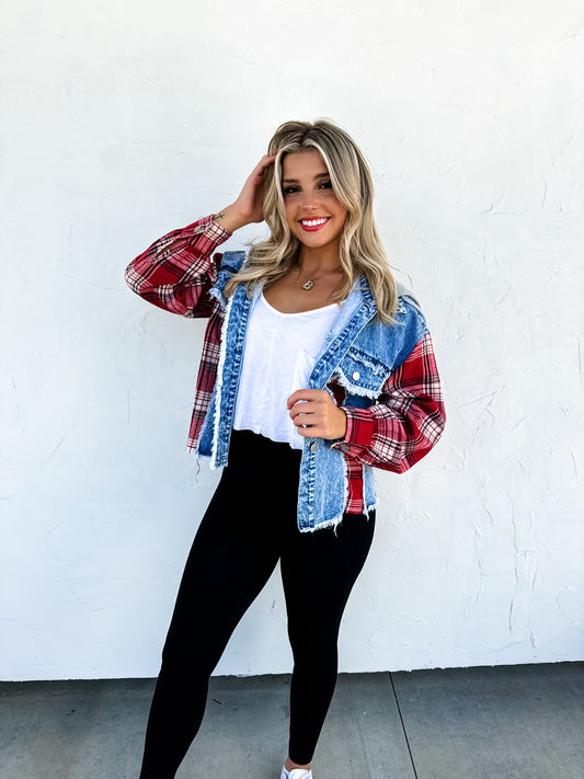Asher Plaid/Denim Jacket