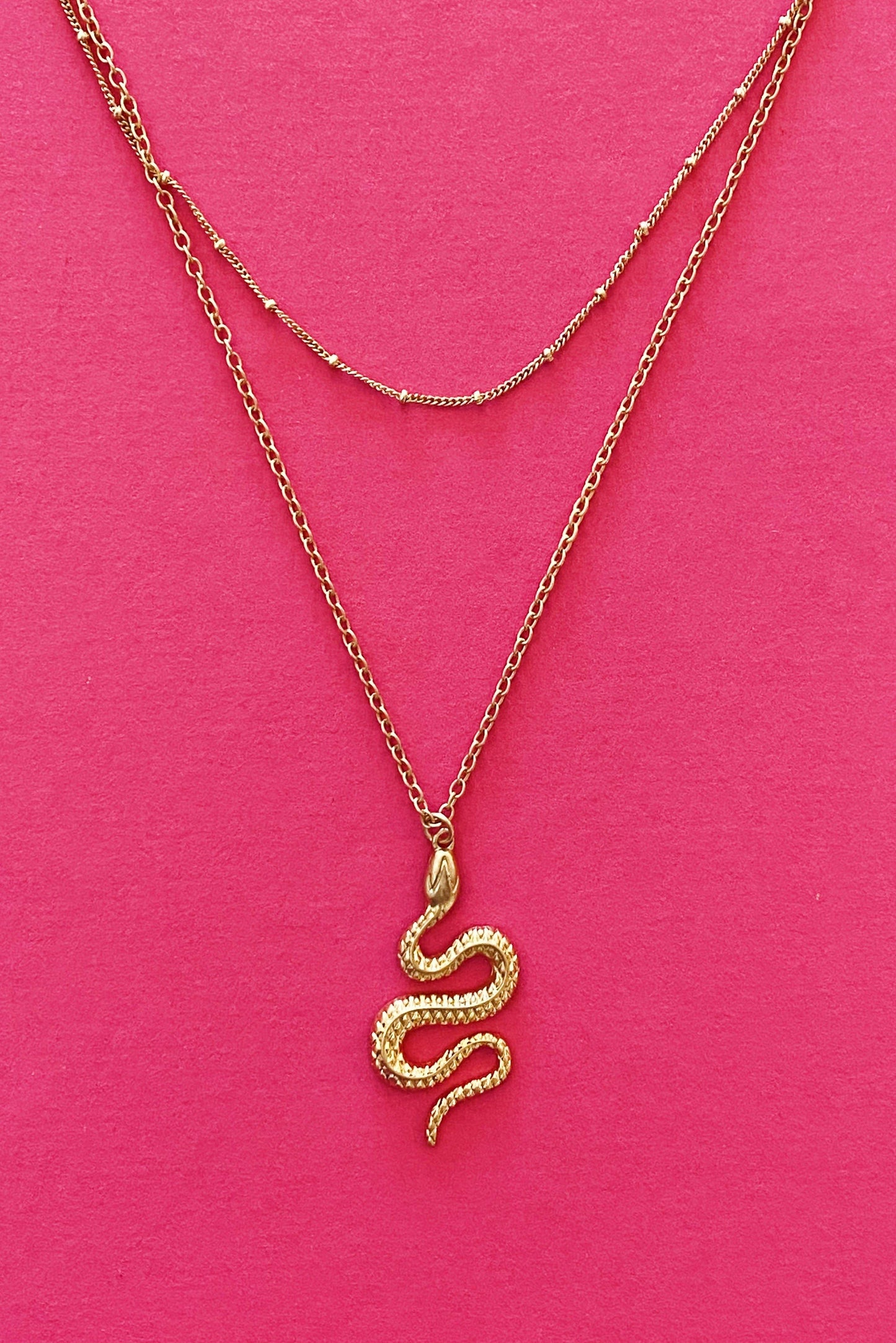 Serpent Queen Necklace, Gold