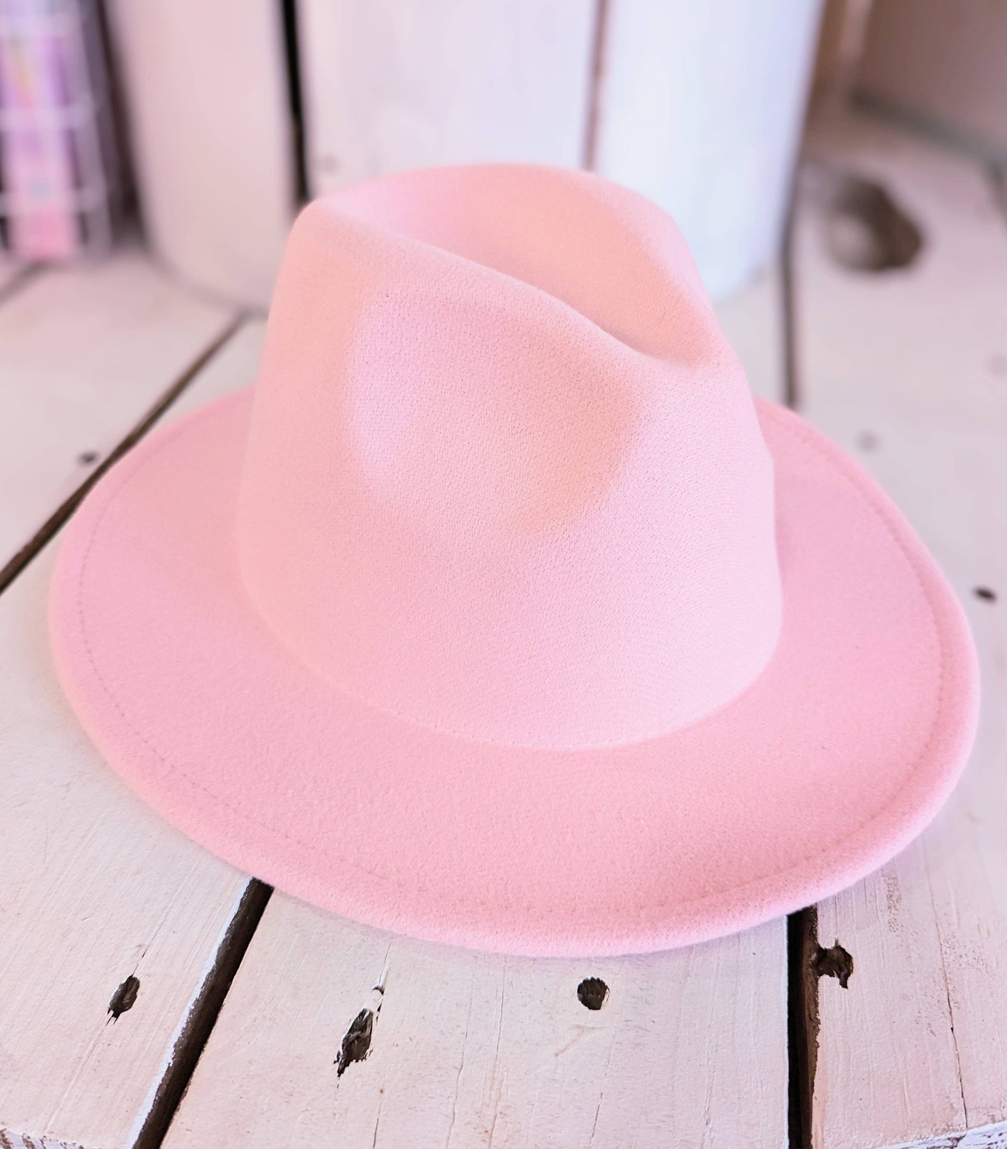 Kids Felt Fedora in Bubble Gum
