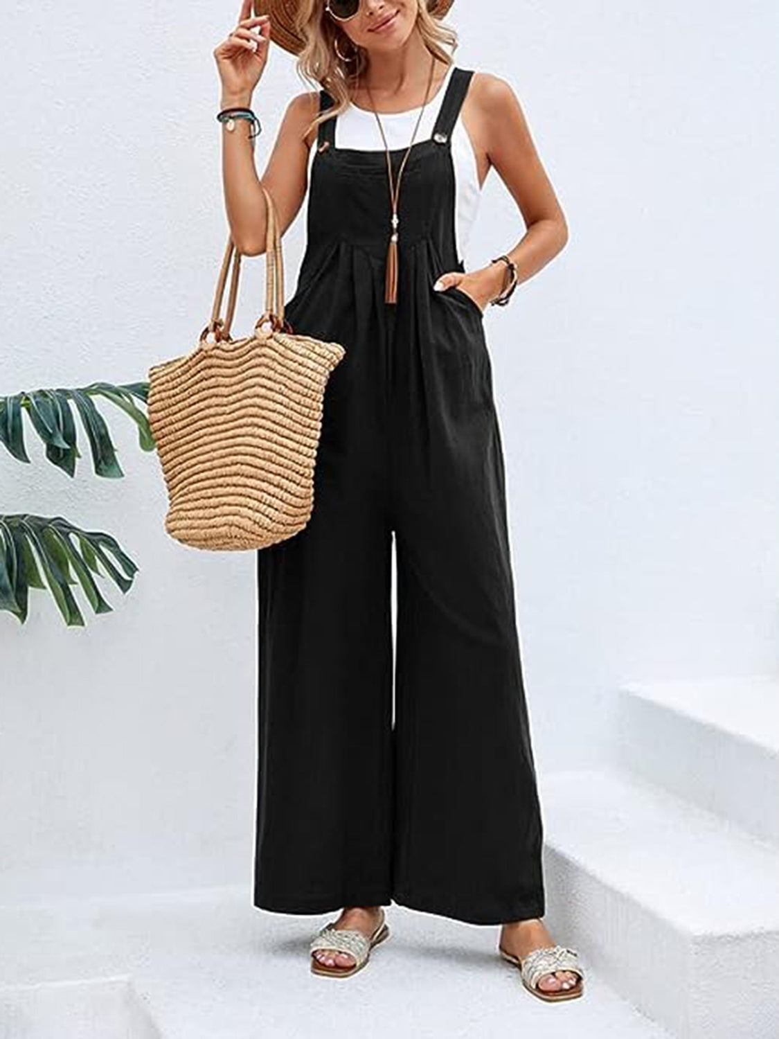 Autumn Leaves Wide Leg Overalls