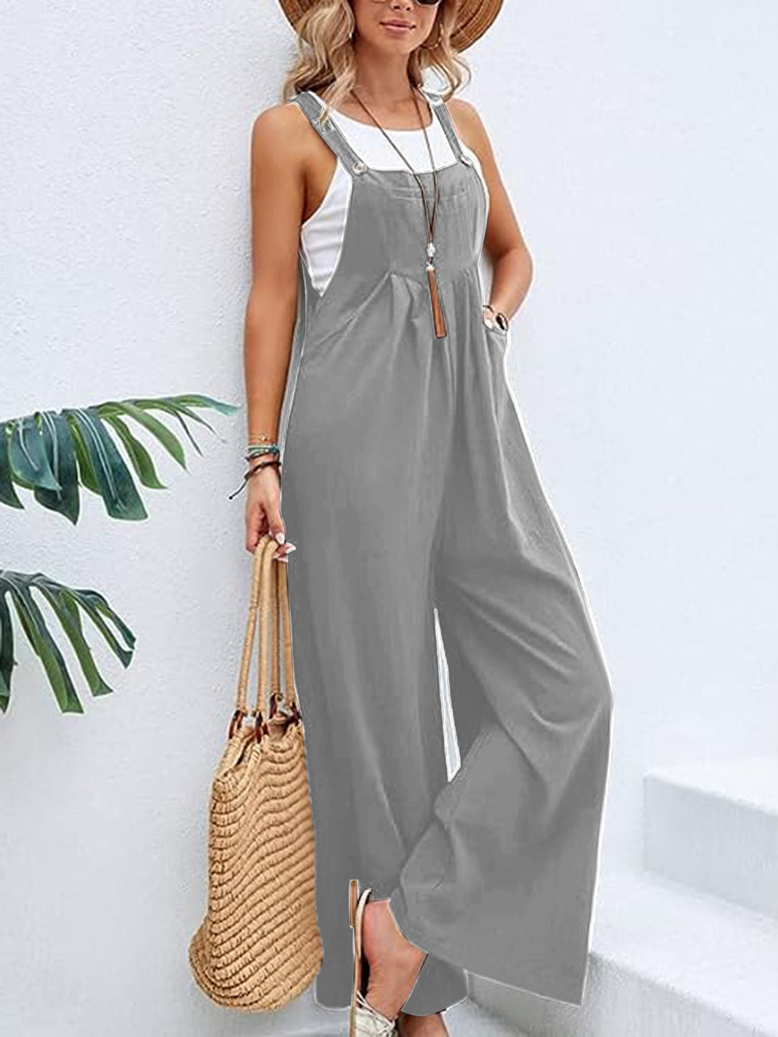 Autumn Leaves Wide Leg Overalls