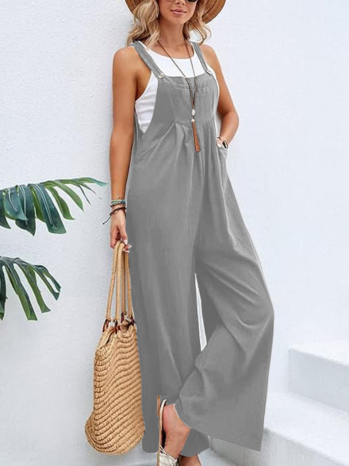 Autumn Leaves Wide Leg Overalls