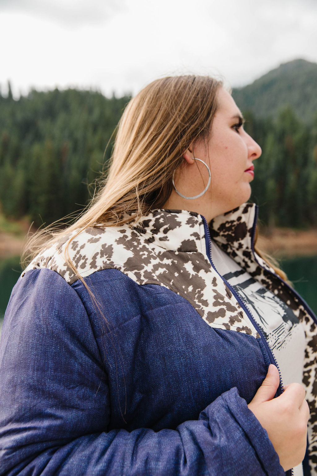 Mooove It Faux Denim Coat