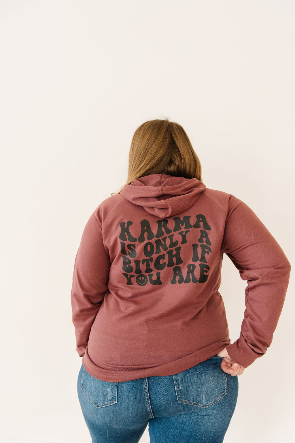 Karma Graphic Hoodie - Weathered Burgundy