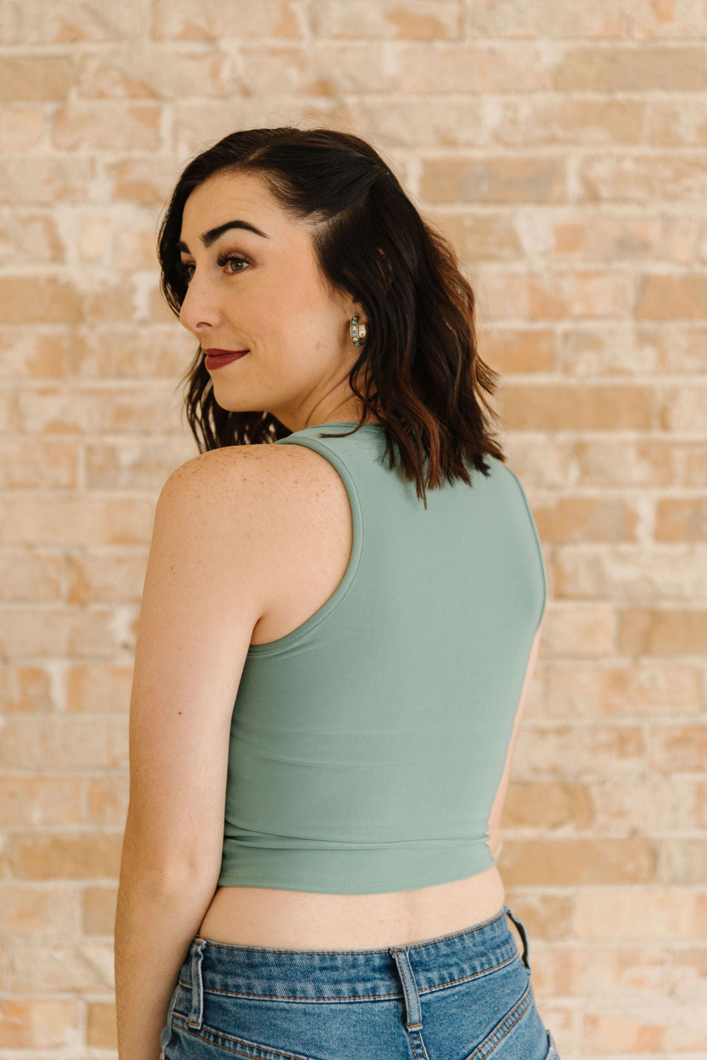 Sage Cropped V-Neck Brami - Bra Free