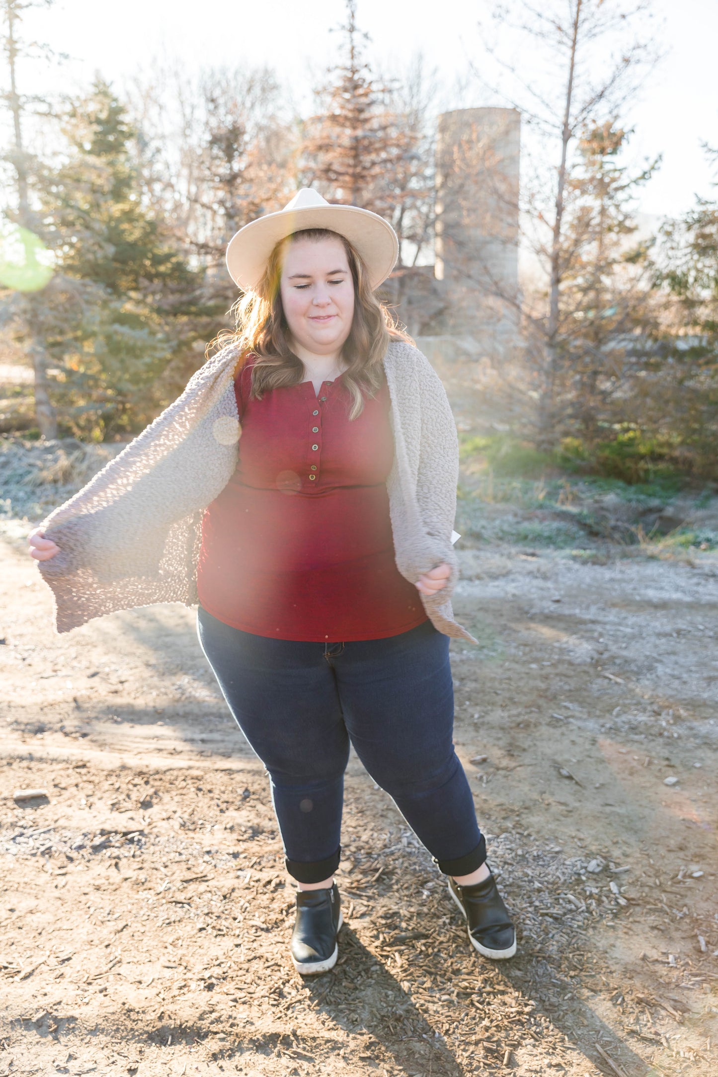 The Transitional Henley Top - Sangria