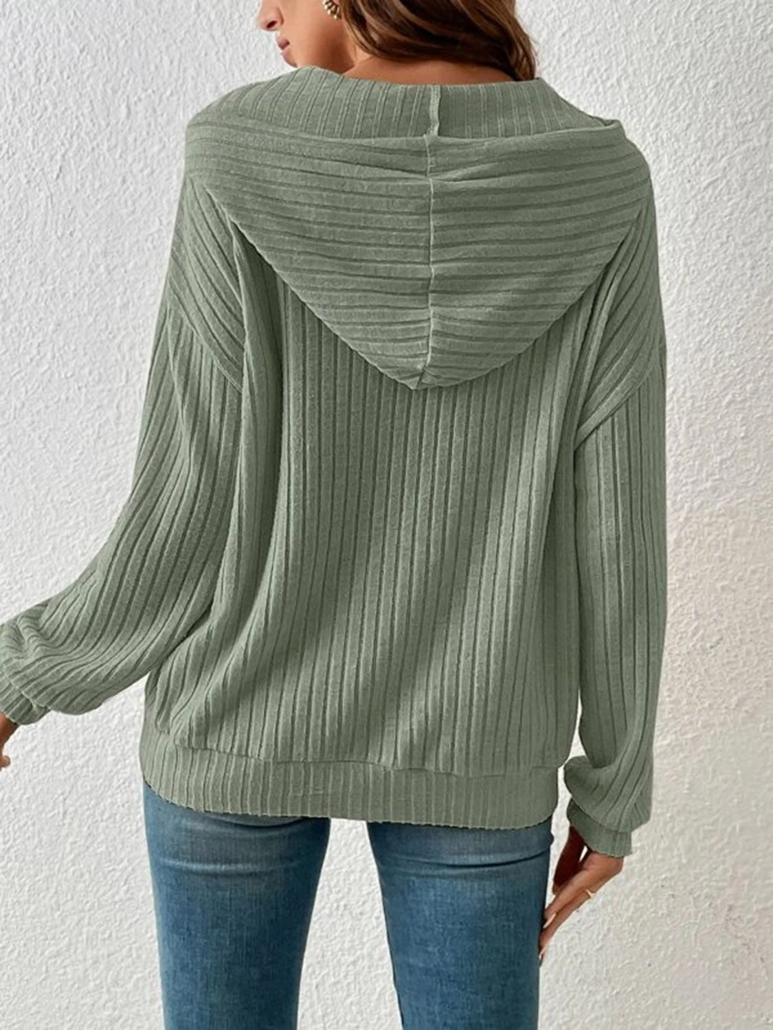 Bejeweled Dropped Shoulder Drawstring Hoodie