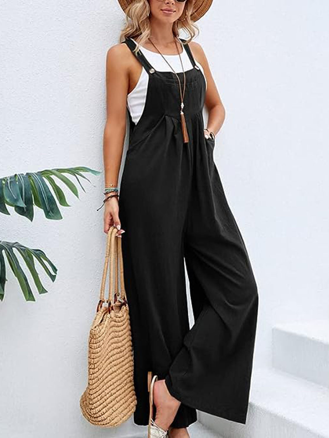 Autumn Leaves Wide Leg Overalls