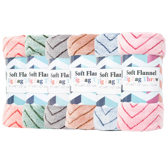 Fleece Chevron Zig Zag Throw Blanket