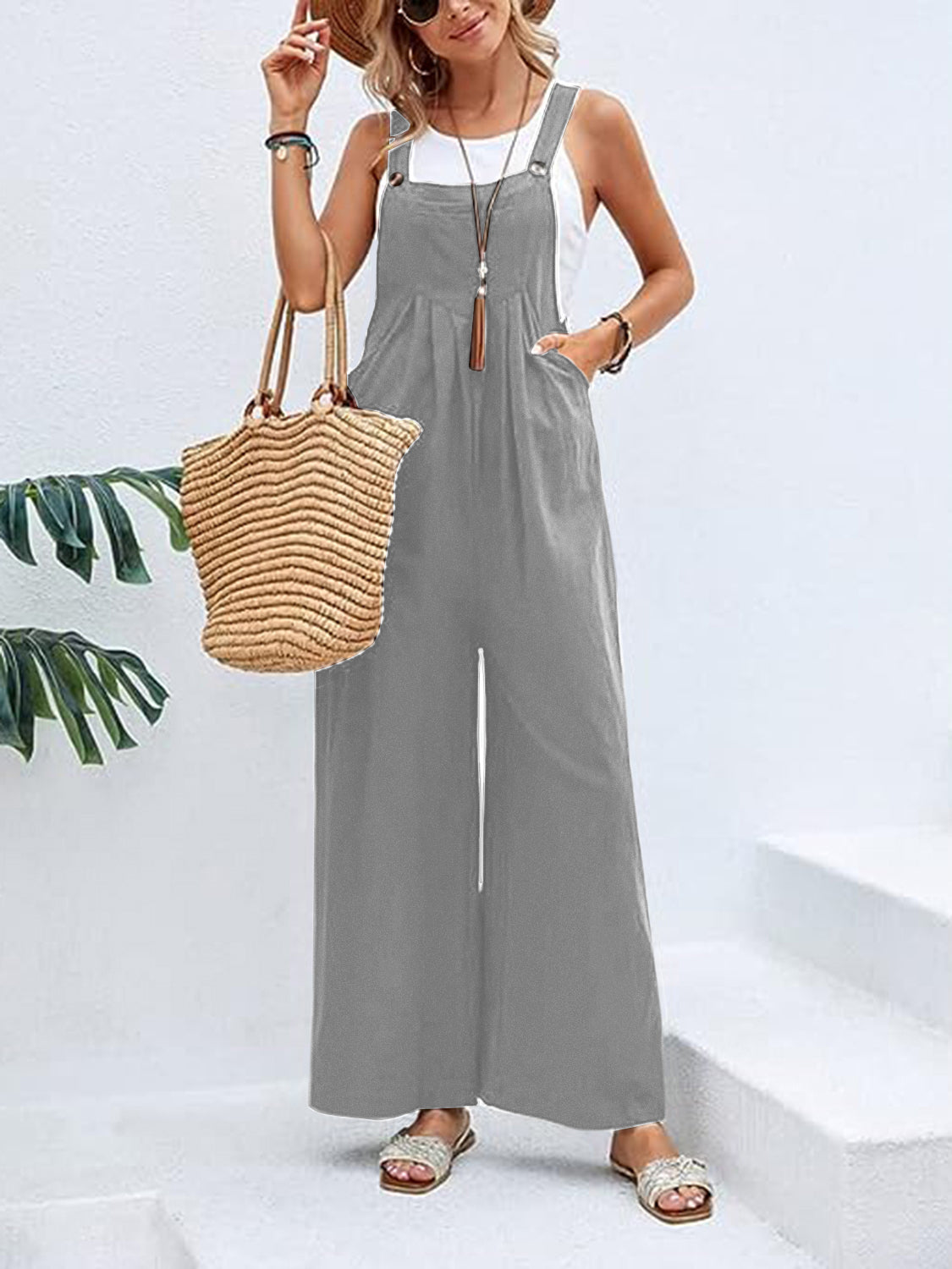 Autumn Leaves Wide Leg Overalls