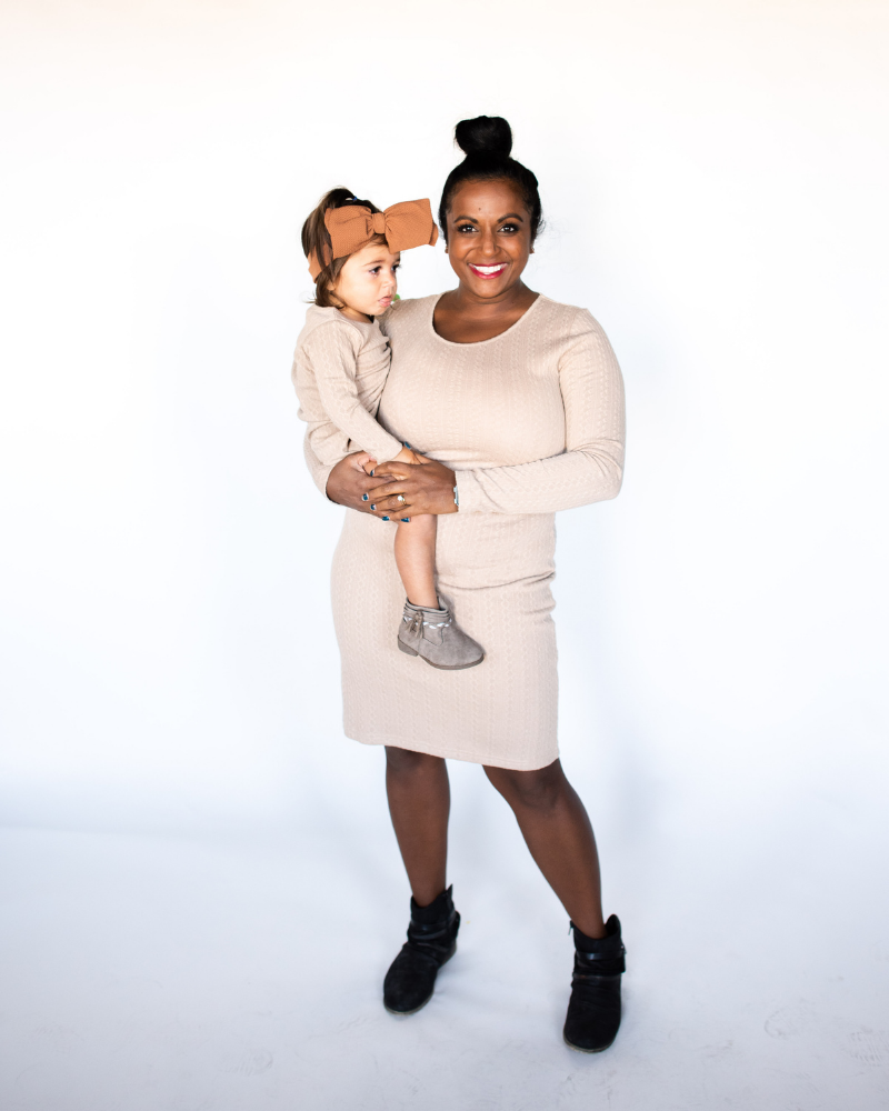 Aniston Long Sleeve Cable Knit Dress - Tan