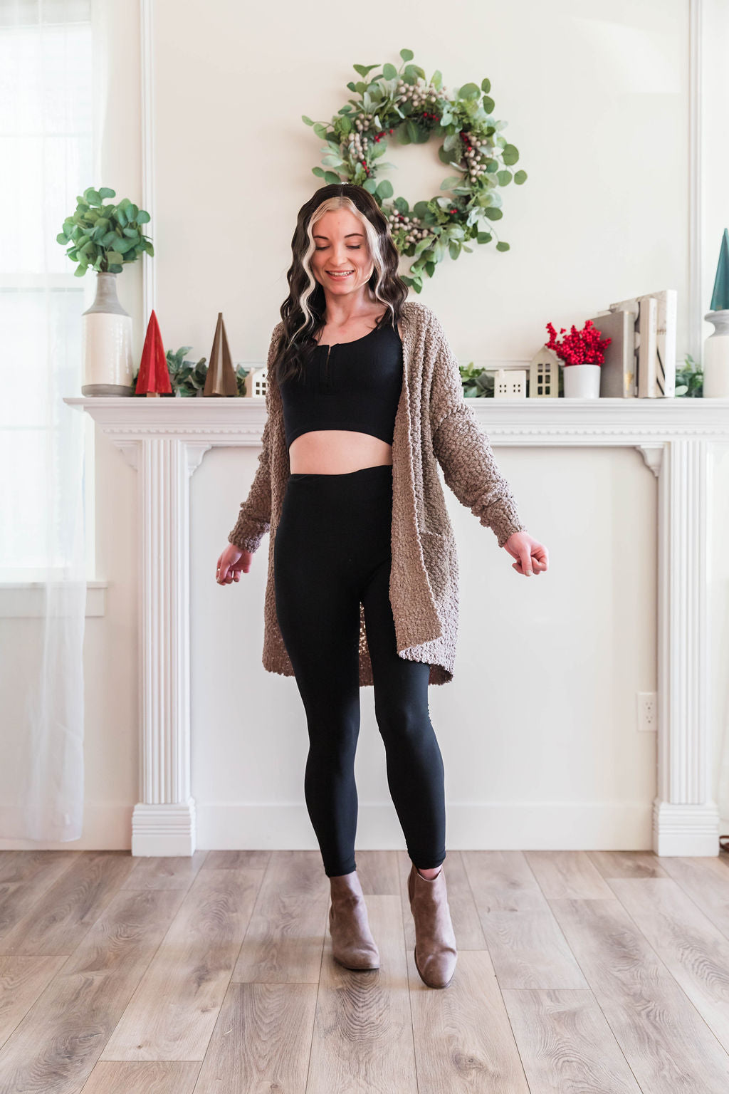 Ash Mocha Popcorn Cardi