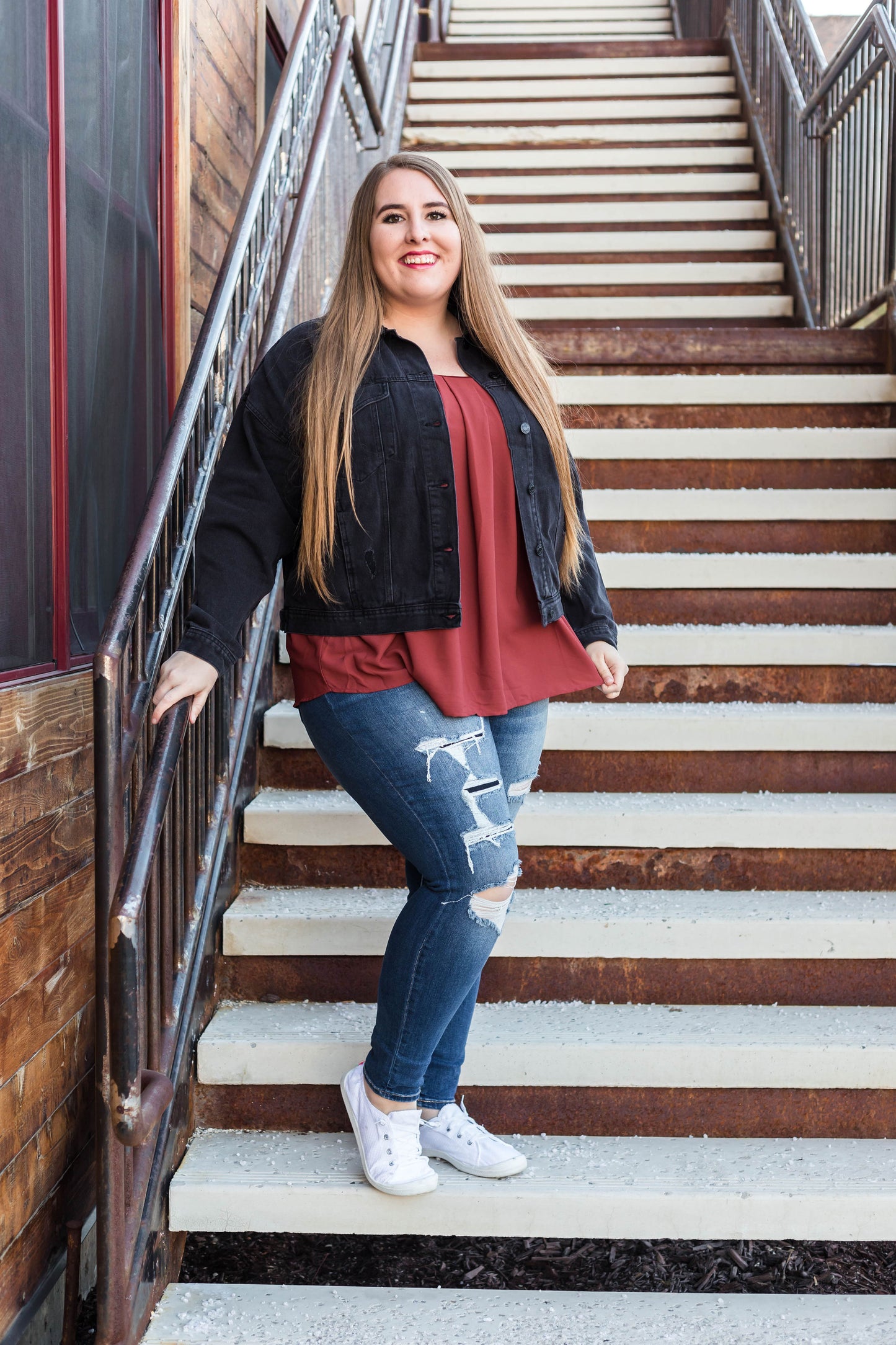 Edgy Oversized Boyfriend Denim Jacket