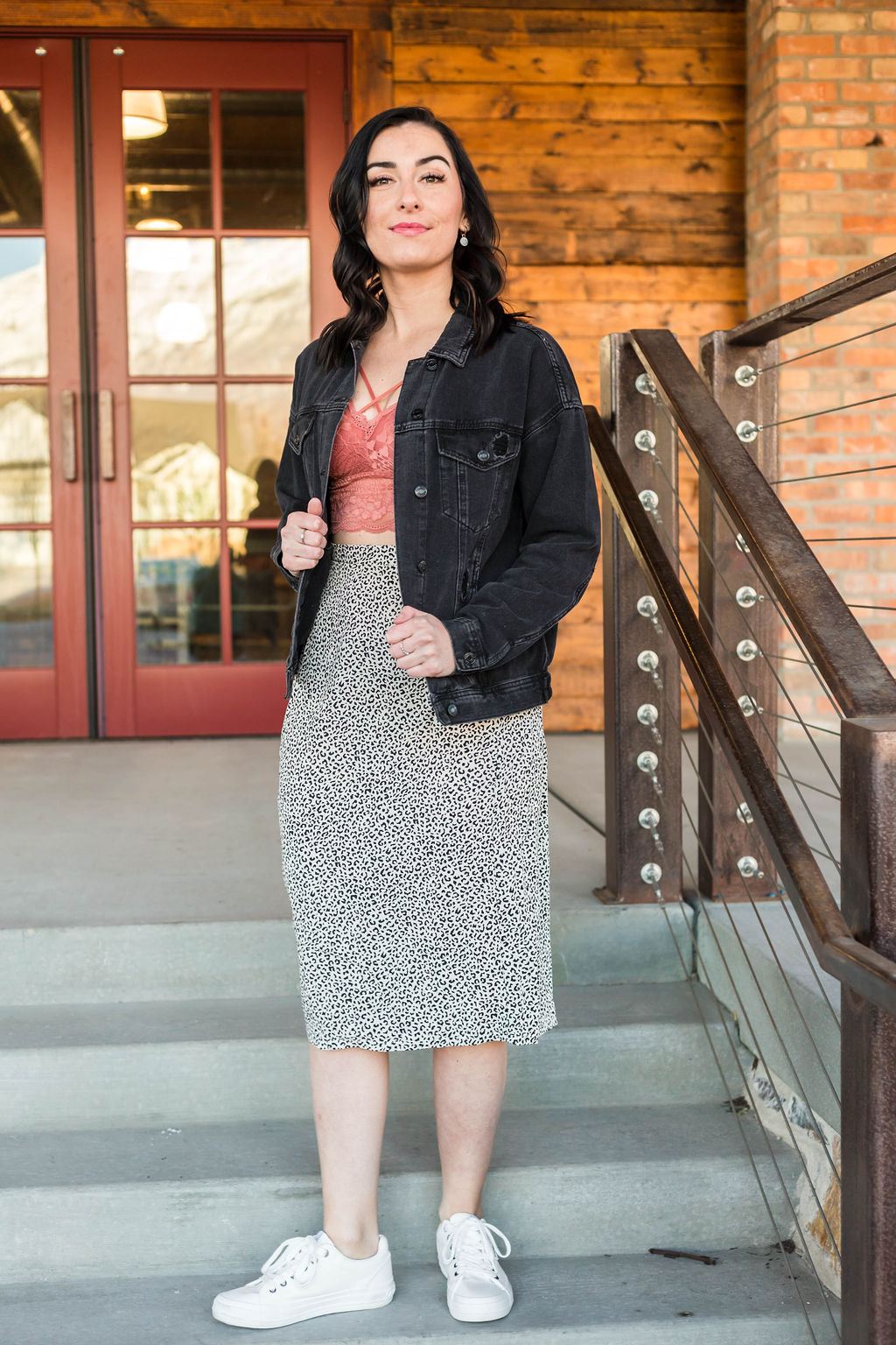 Snow Leopard Midi Skirt