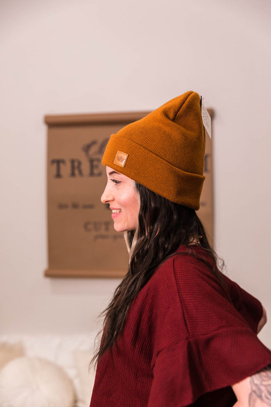 Tobacco Cuffed Knit Beanie
