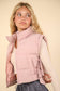 Side Bow Crop Puffer Vest
