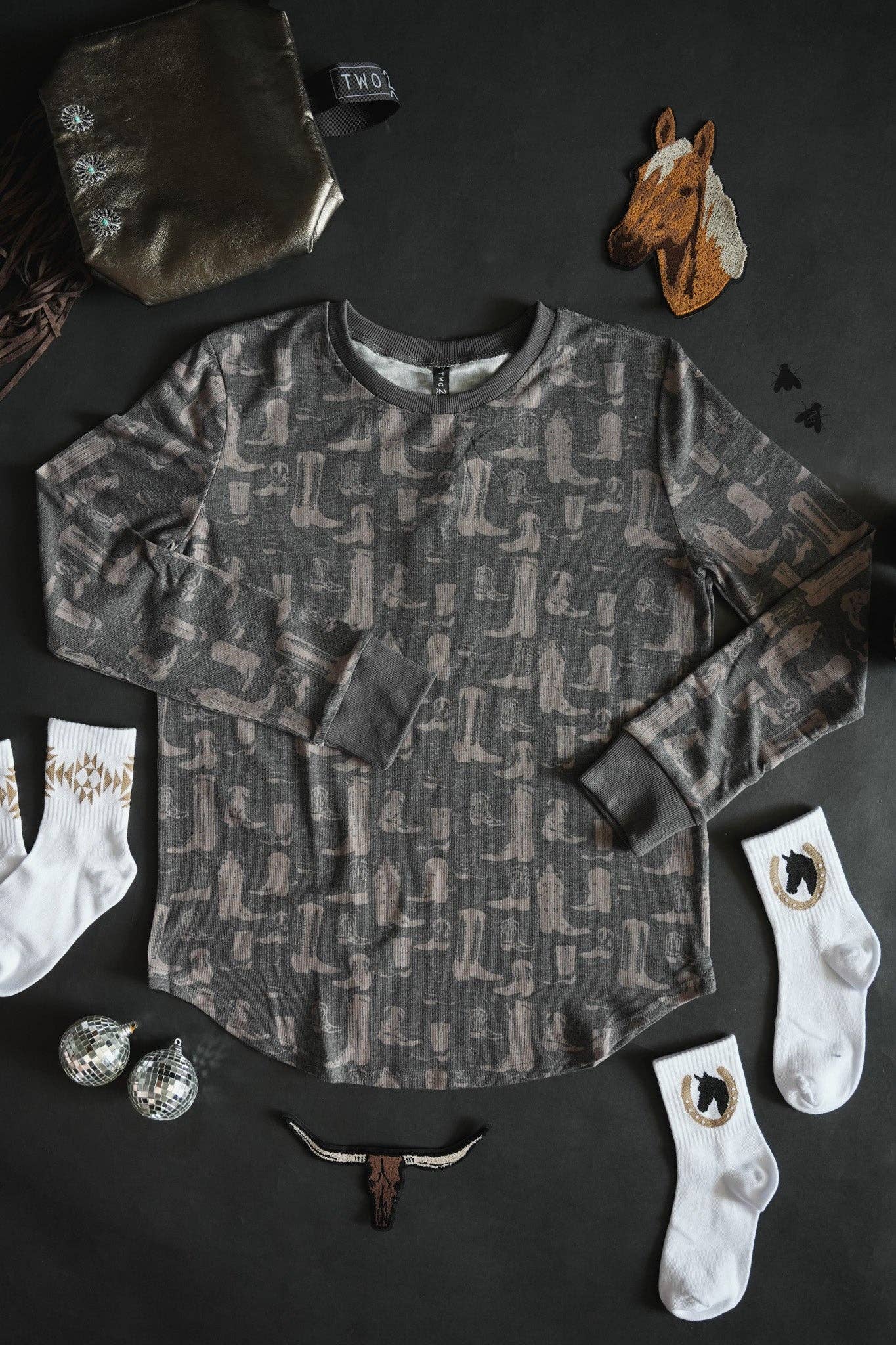 LOUNGY LARIAT TOP *BOOT SCOOT: 3XL