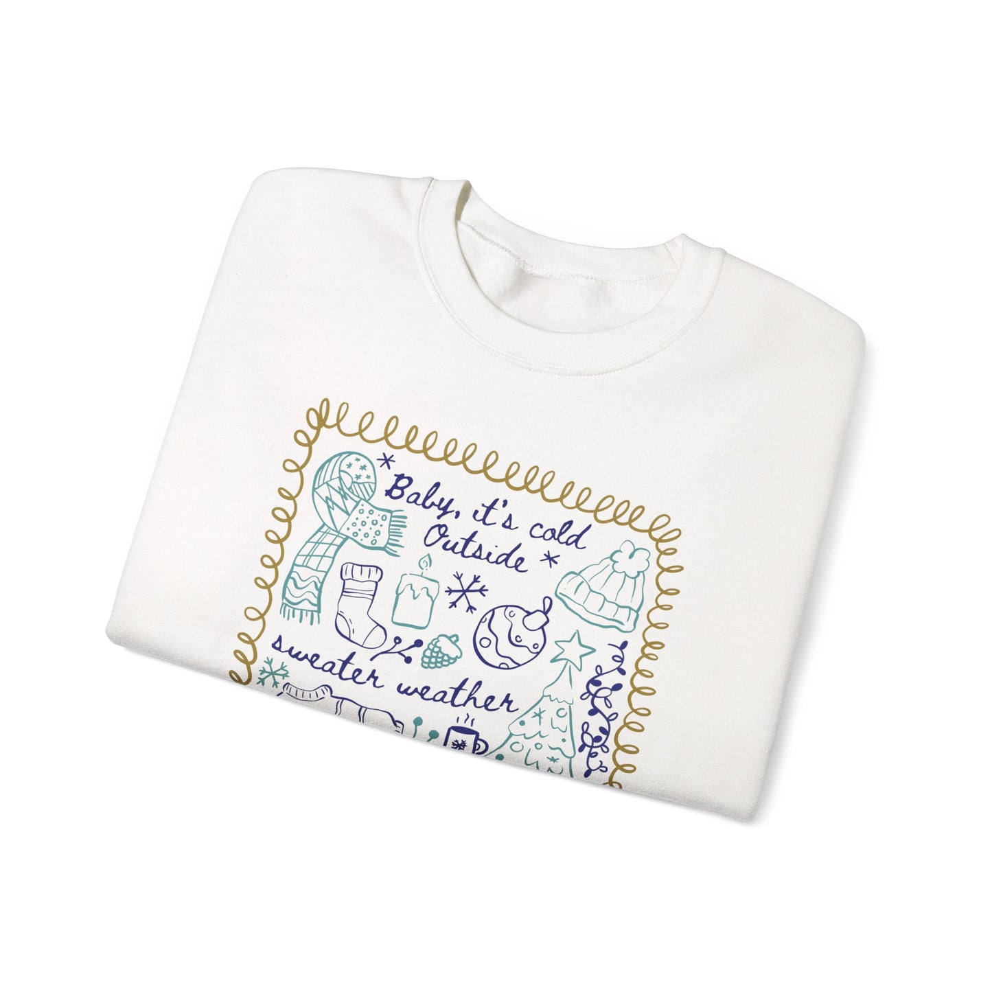 Cozy Winter Doodles Crewneck Sweatshirt