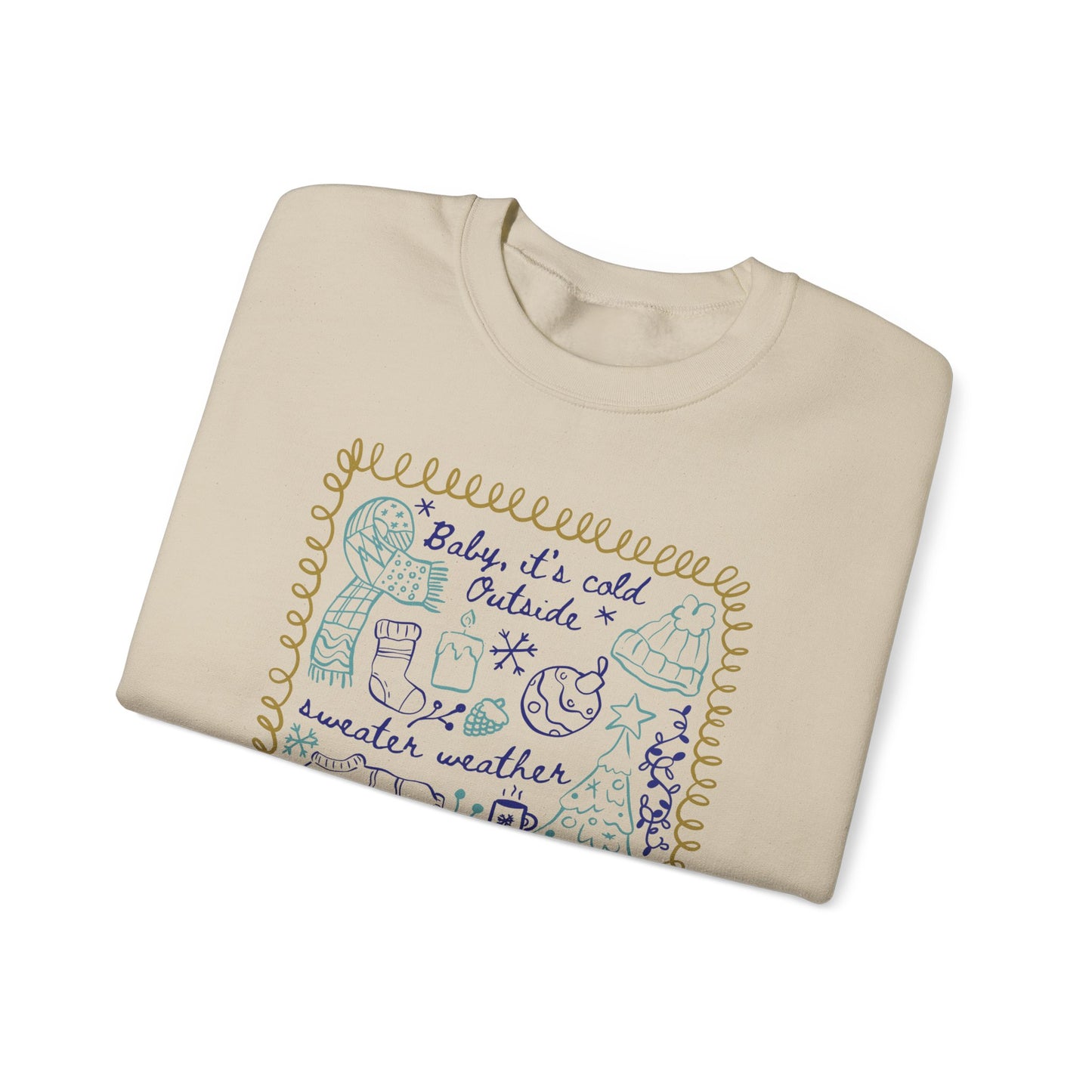 Cozy Winter Doodles Crewneck Sweatshirt