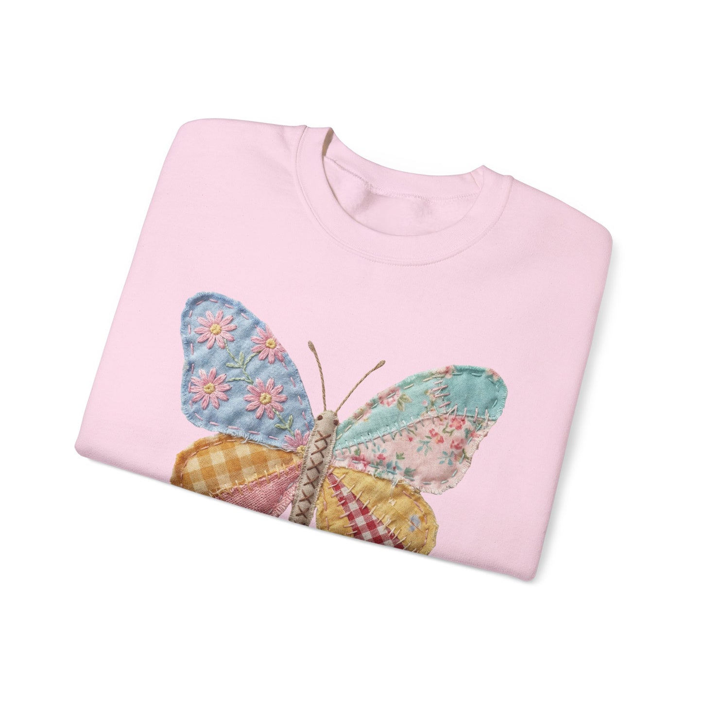 Butterfly Patchwork Crewneck Sweatshirt