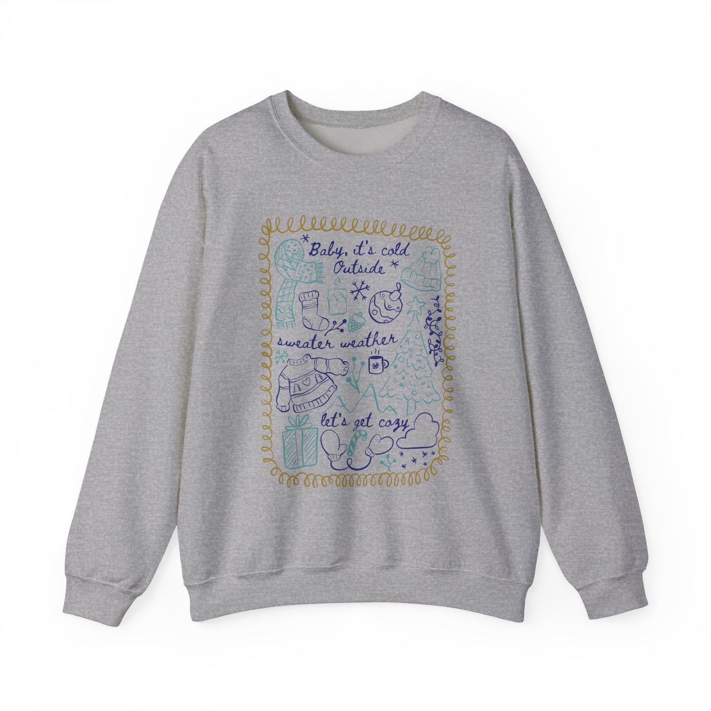 Cozy Winter Doodles Crewneck Sweatshirt