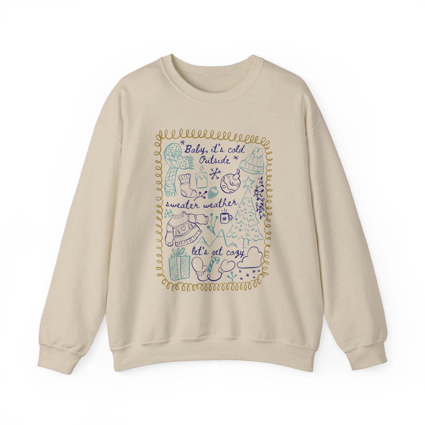 Cozy Winter Doodles Crewneck Sweatshirt
