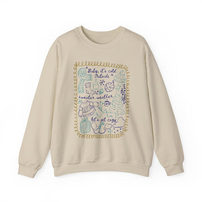 Cozy Winter Doodles Crewneck Sweatshirt