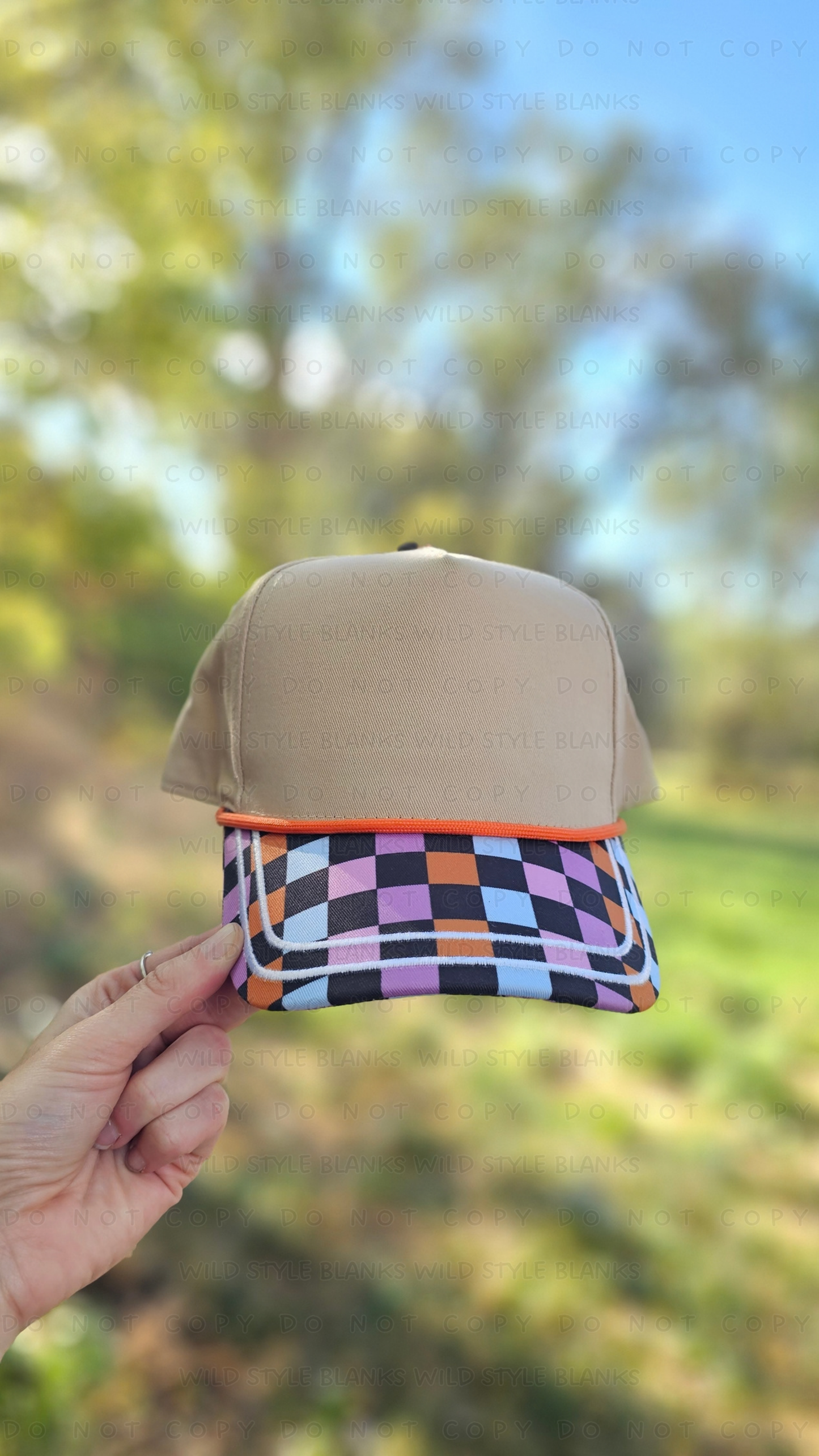 Peppy Checkered Blank Trucker Hat