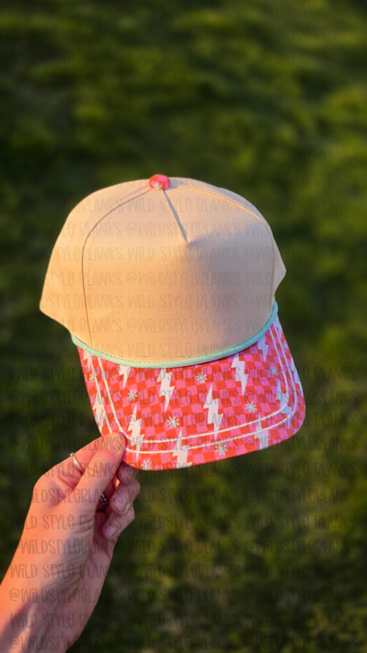 Checkered Lightning Blank Trucker Hat *RESTOCK*