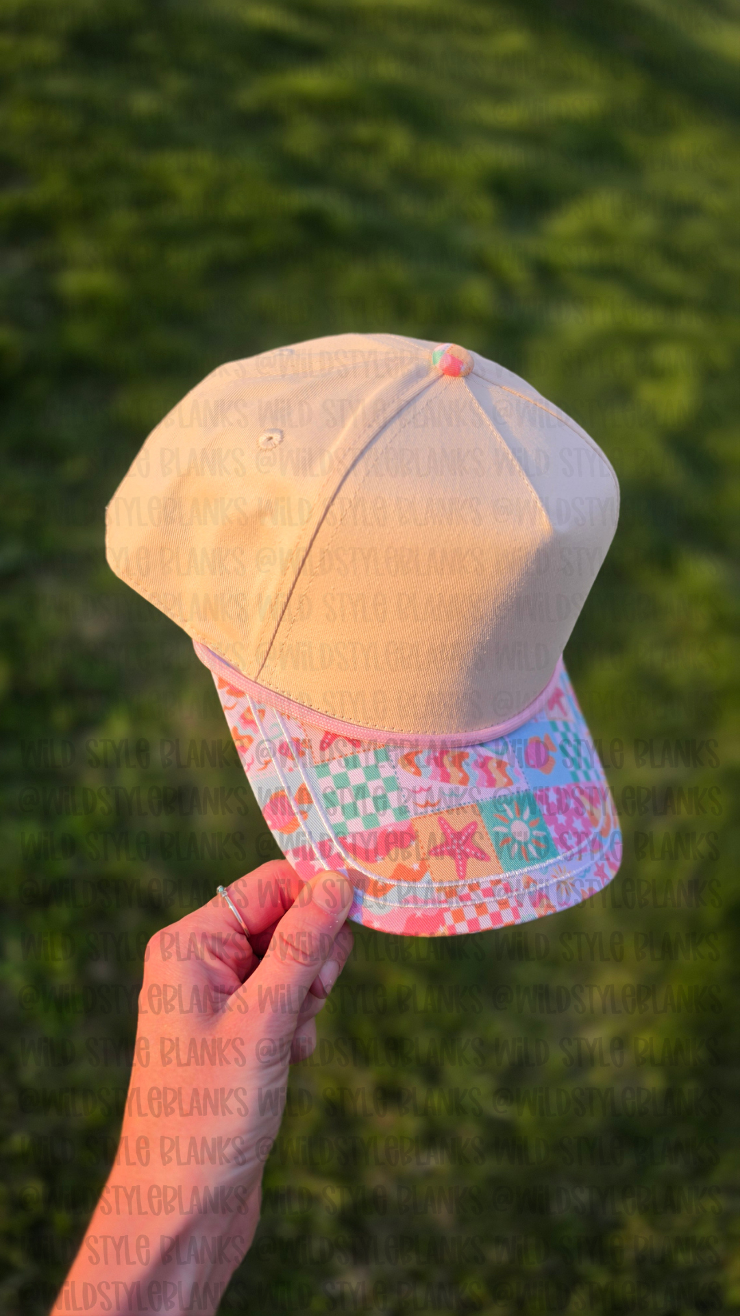 Beach Patchwork Blank Trucker Hat