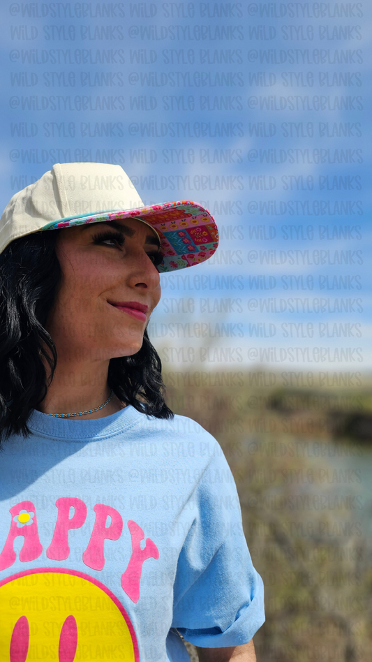 Wild Flowers Patchwork Blank Trucker Hat